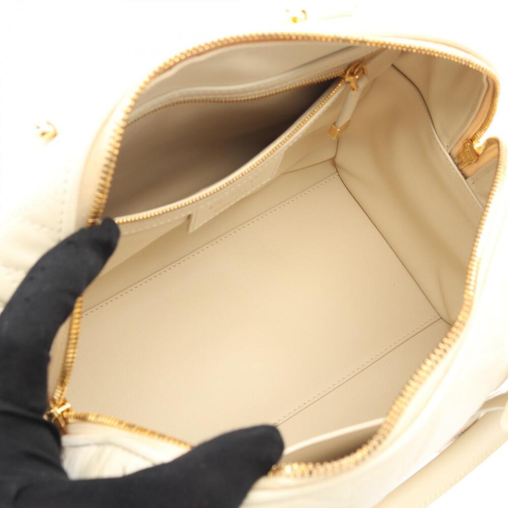 Dior Handbag Leather Cannage Groove White - Picture 3 of 5